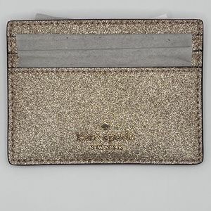 Kate Spade  Gold Glitter Slim Cardholder